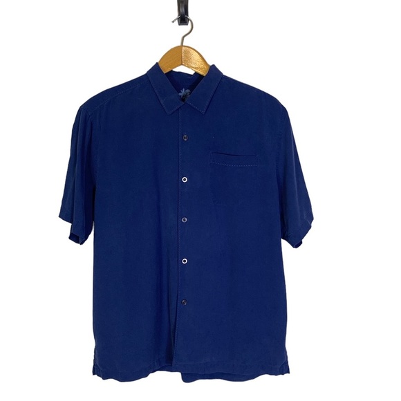 Tommy Bahama Other - Tommy Bahama Original Fit Men’s Blue Silk Short Sleeve Camp Shirt Button Front L